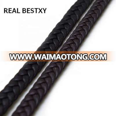 8*3mm brown braided leather cords flat for bracelets making brown flat leather cord jewelry flat cord sale leather cord factory