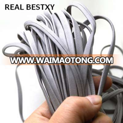 5mm*1.5mm flat genuine  leather cords for bracelet making  gray lacing straps string rope