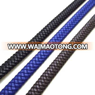 12*6mm Wide Braided Leather Rope Blue String Cord For Jewelry Making Craft Jewelry brown leather cord strip black leather cords