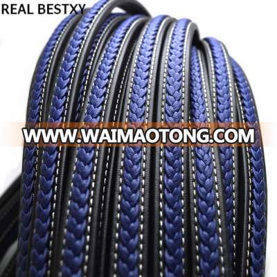 REAL BESTXY 12*6mm Fiber Braided Leather String Cord For DIY Bracelet Jewelry Making Rope Craft Jewelry Accessories Materials